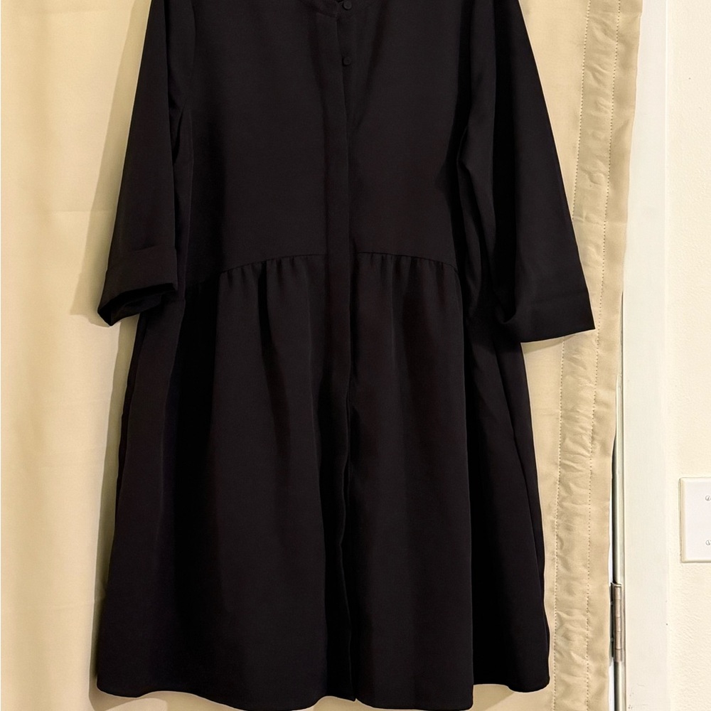 Tuckernuck Black Crepe Royal Shirt Dress